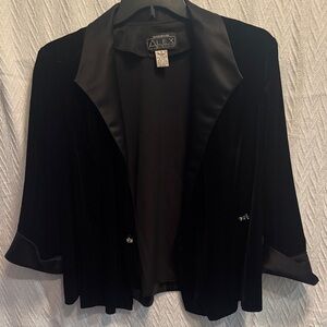 Alex Evenings Black Velvet Blazer